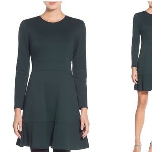 Eliza J Ruffle Hem Stretch Fit & Flare Dress